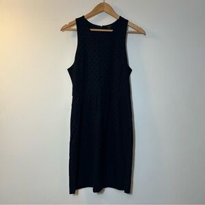 J. CREW | Black Knee Length Dress with Polka Dots and Back Zipper Size Medium
